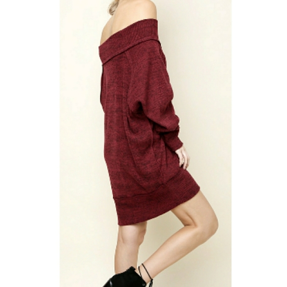 LAST ONE! Umgee Off Shoulder Rib Knit Tunic Dress - Picture 7 of 7